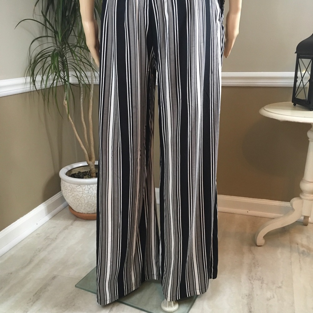 STRETCH  SMOCK WAIST WIDE LEG PANTS with POCKETS - Picture 5 of 15